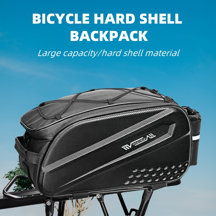 Cycling Gear Storage Rack - Bicycle Bag, Hard-Shell Rear Seat Bag,
