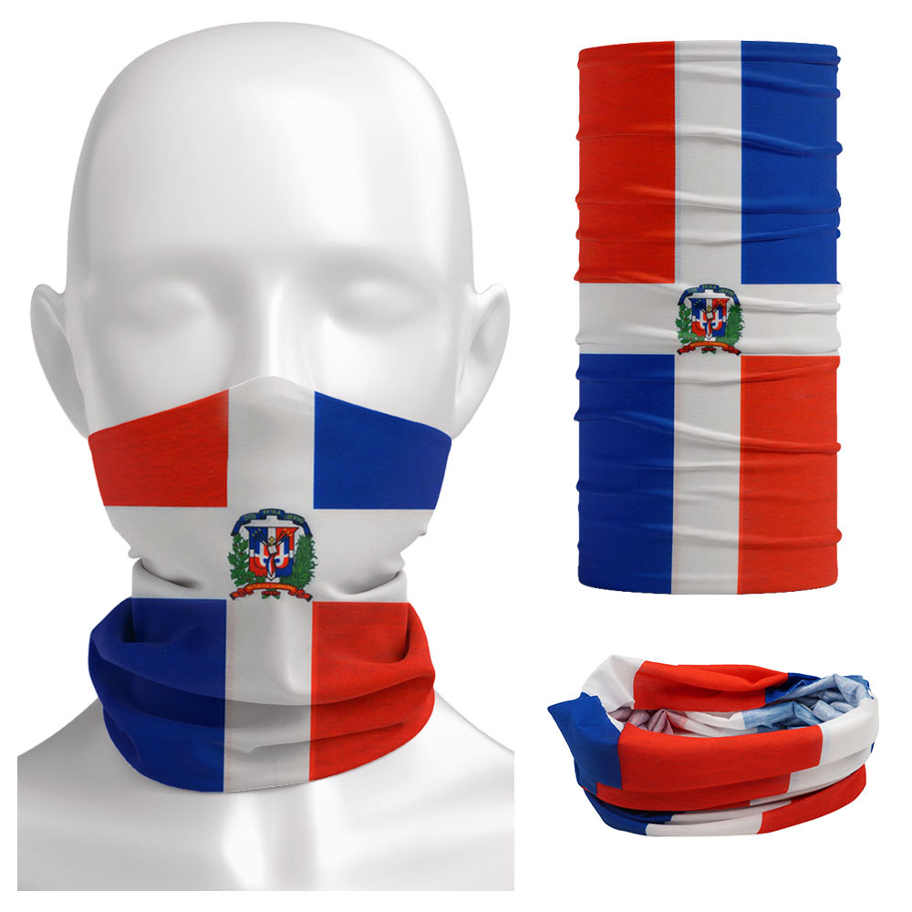Cycling Face Mask - Dominica National Flag Bandana Seamless Summer