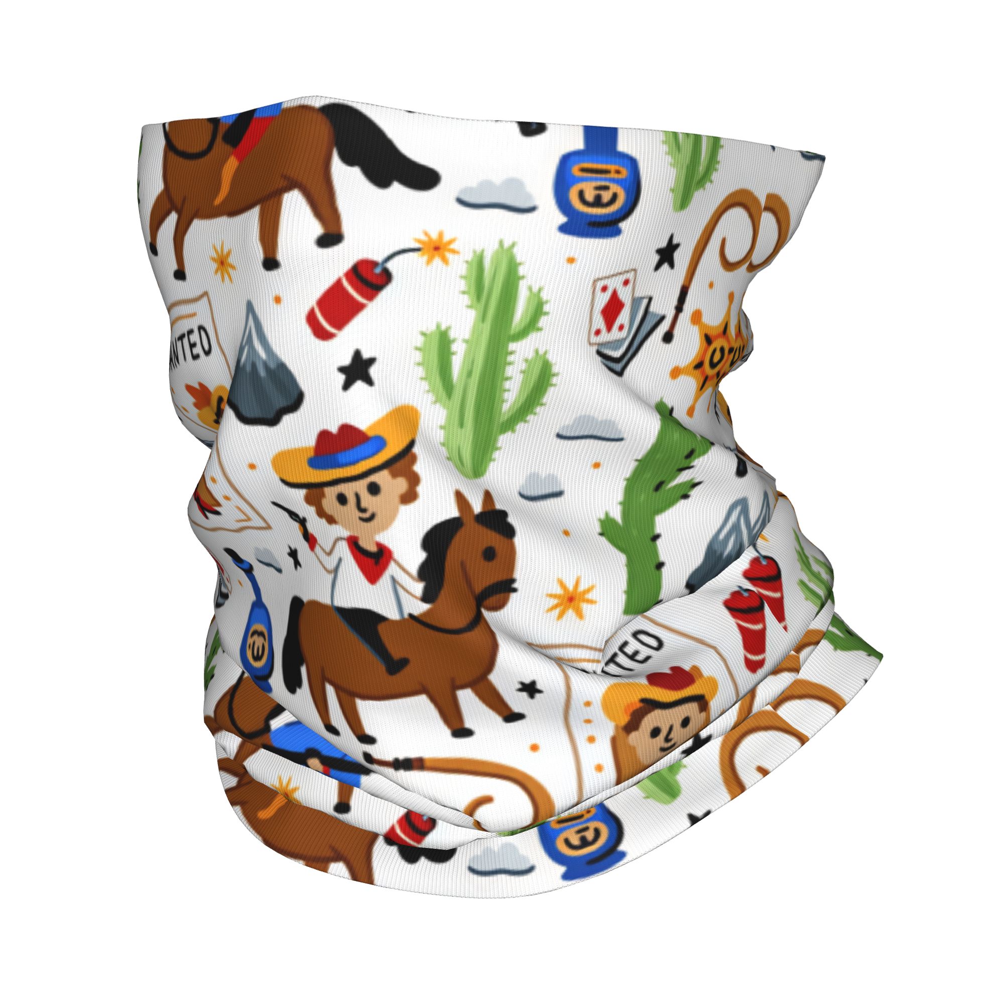 Cycling Face Mask - Cartoon Kids Western Cowboy Balaclava Hunting