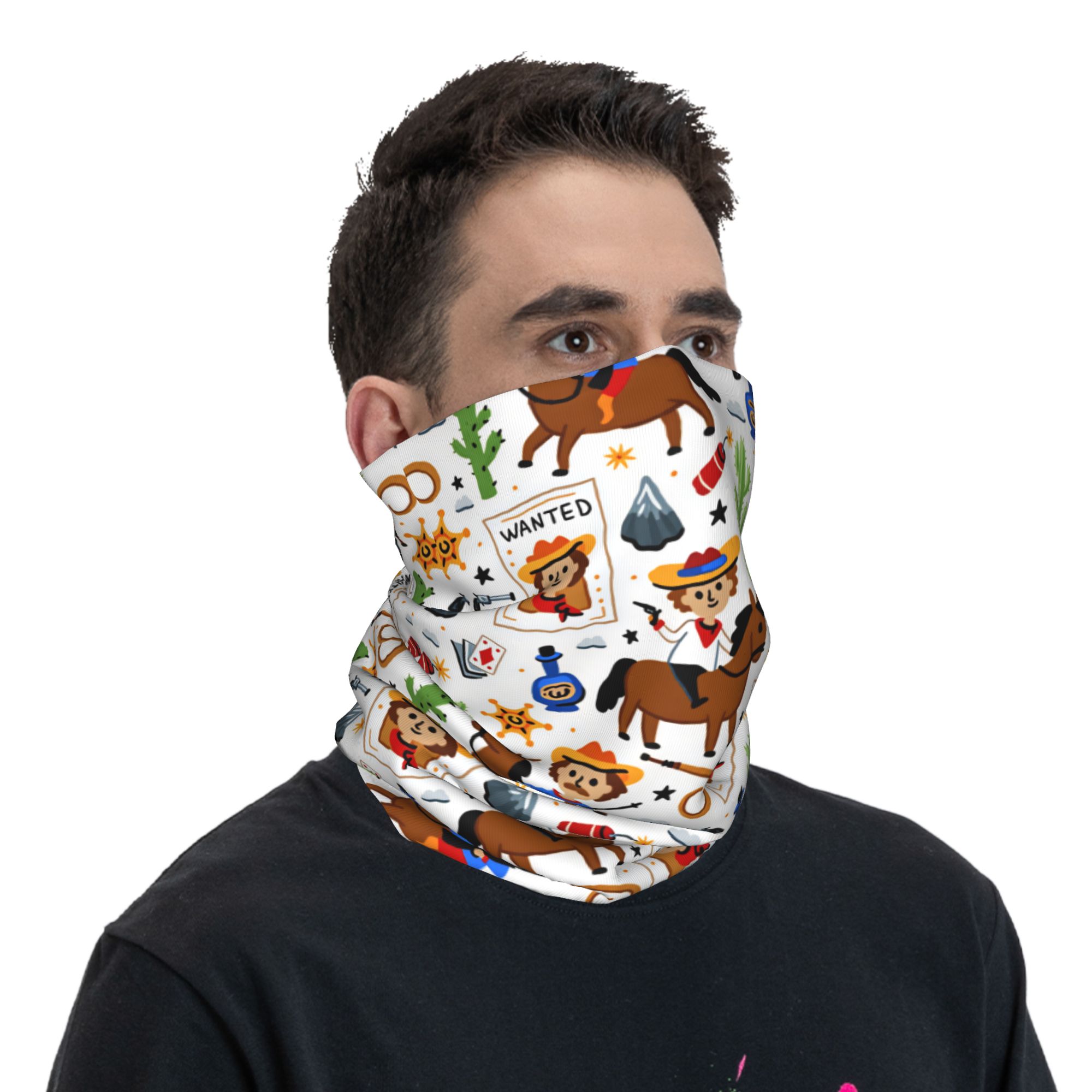 Cartoon Kids Western Cowboy Ba - Cycling Face Mask ulasan dan harga