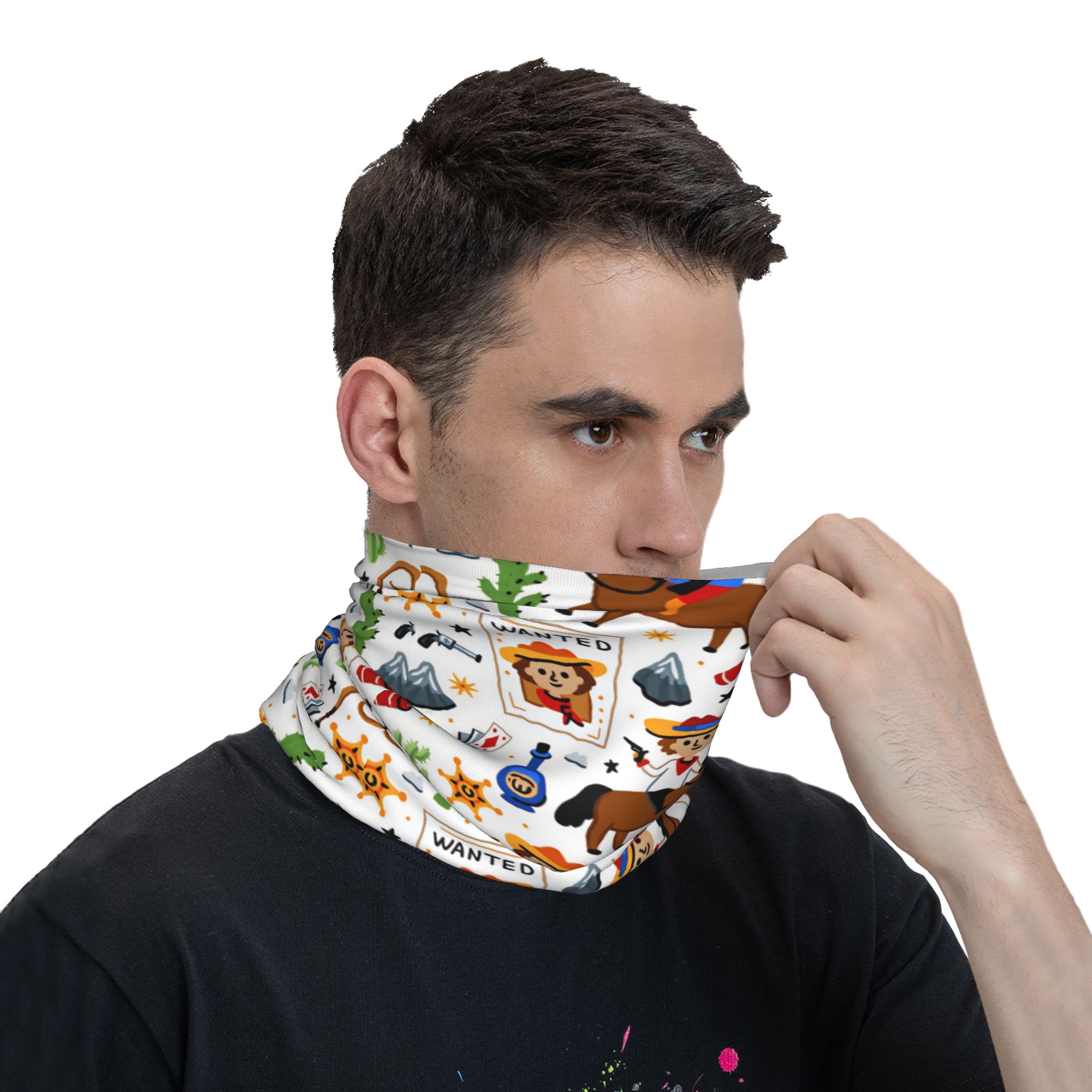 Cartoon Kids Western Cowboy Ba - Cycling Face Mask ulasan dan harga