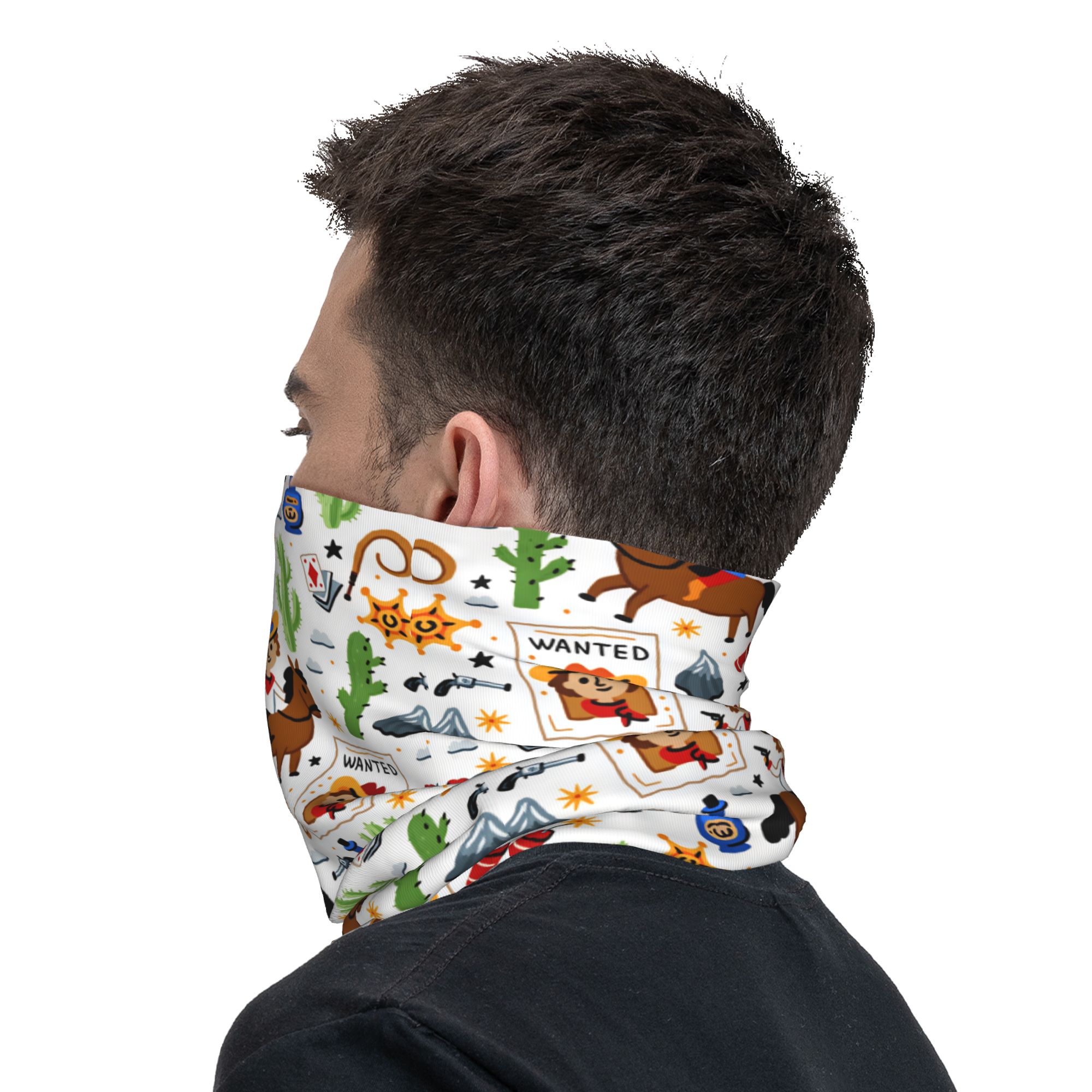 Cartoon Kids Western Cowboy Ba - Cycling Face Mask ulasan dan harga