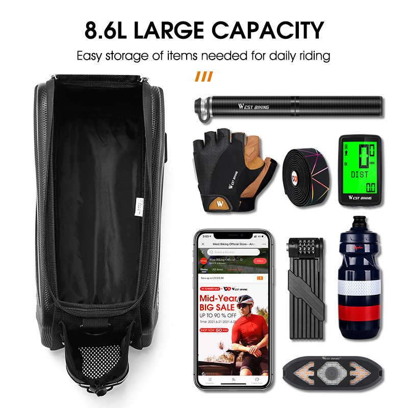 WEST BIKING Hard Shell Bicycle - Cycling Gear Storage Rack ulasan dan harga