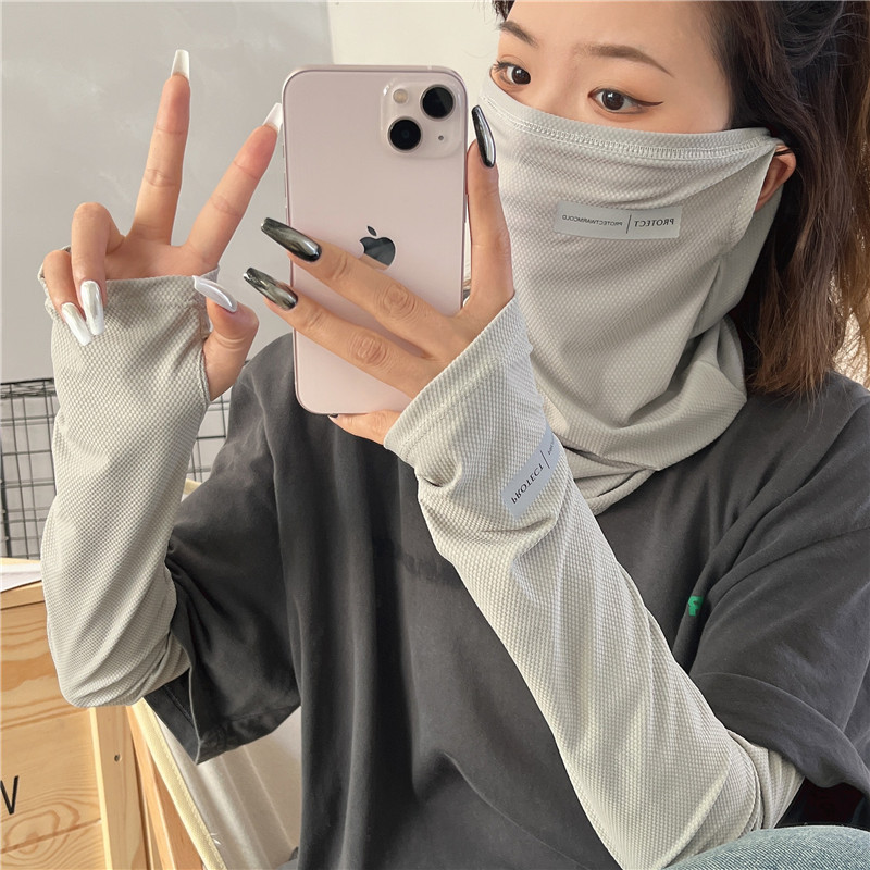 2Pcs Set Sun UV Protection Arm - Cycling Face Mask ulasan dan harga