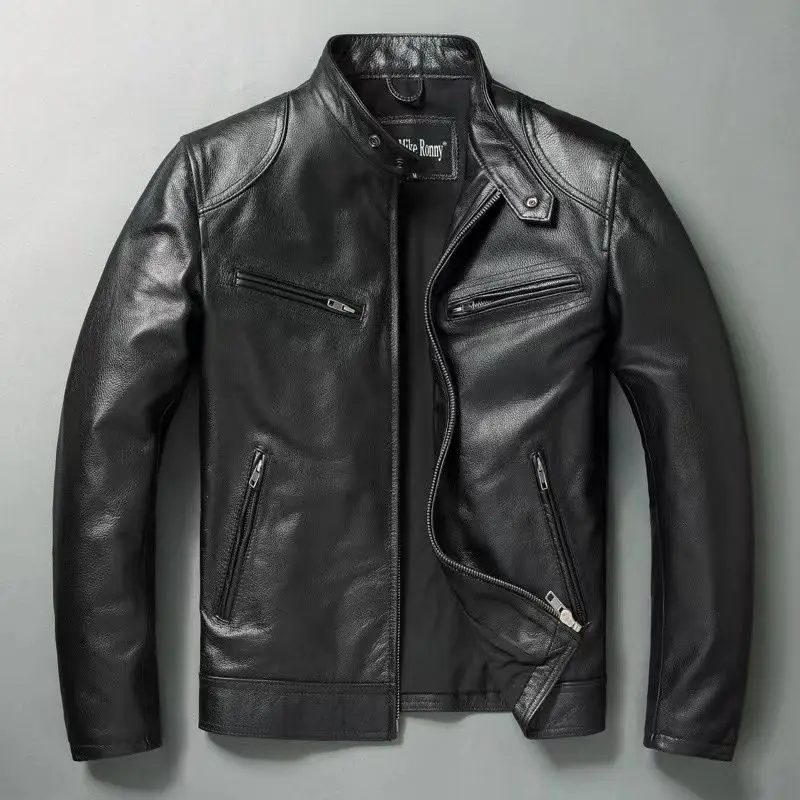 Genuine Leather Jacket Men 100 - Cycling Gear Winter ulasan dan harga